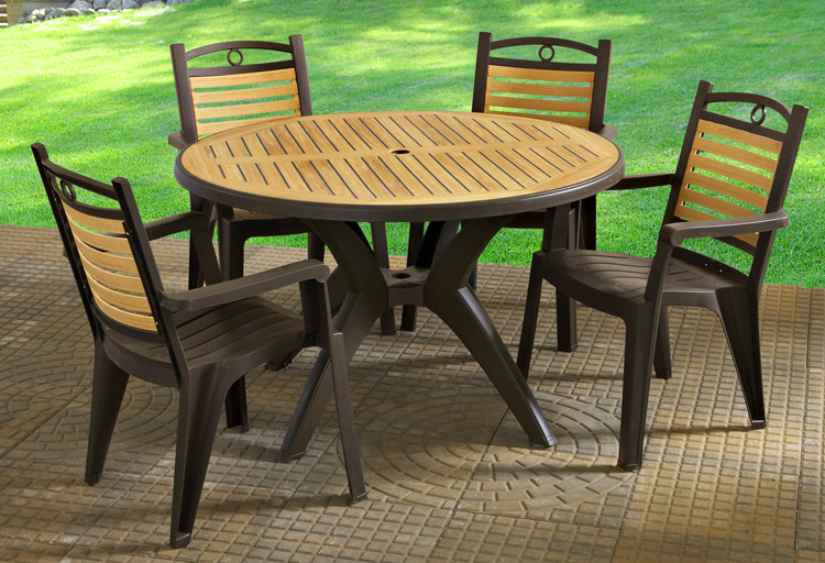 Patio And Deck Furniture Grosfillex - Outdoor Resin Patio Dining Set
